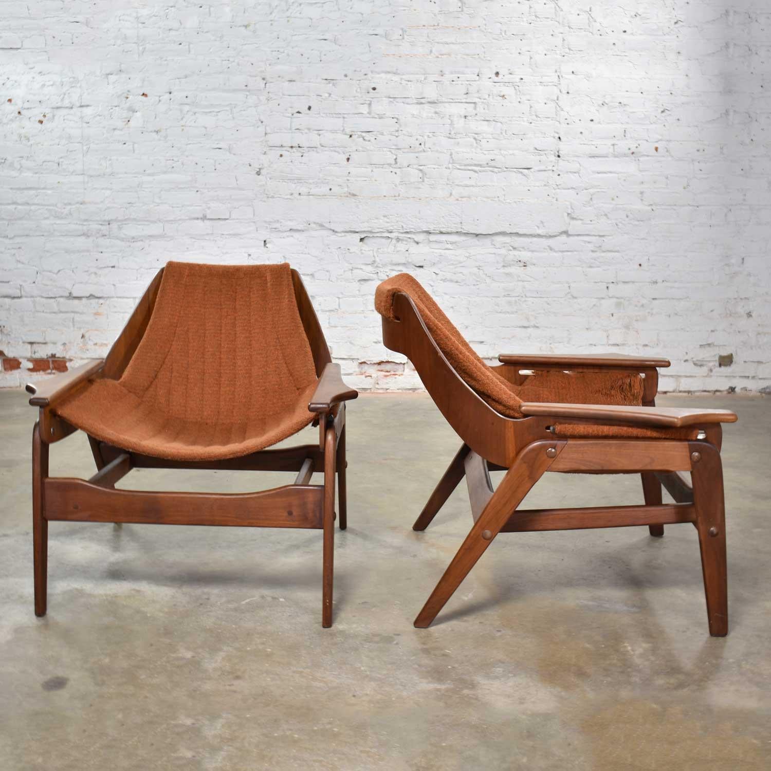 20th Century Mid-Century Modern Triumph I Sling Chairs by Jerry Johnson for Charlton a Pair