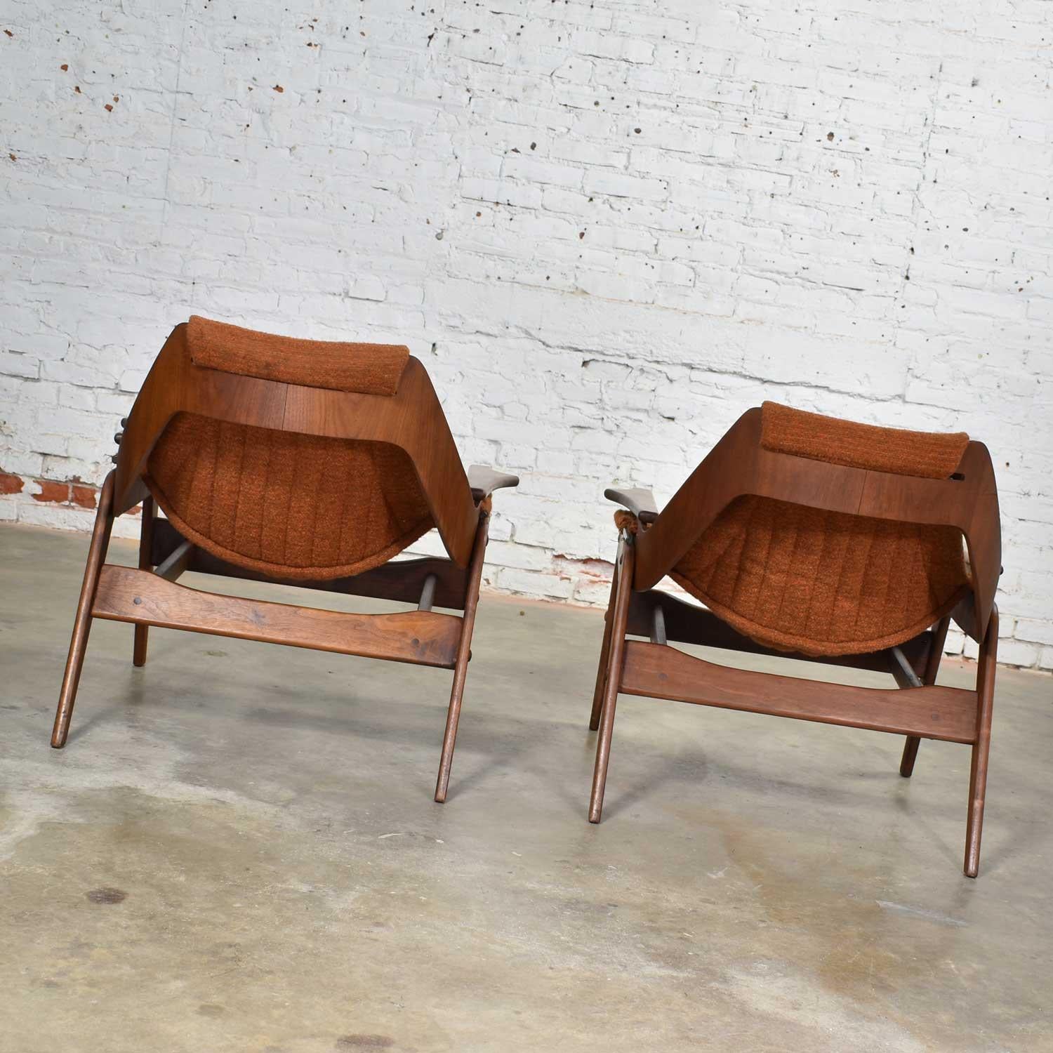 Fabric Mid-Century Modern Triumph I Sling Chairs by Jerry Johnson for Charlton a Pair
