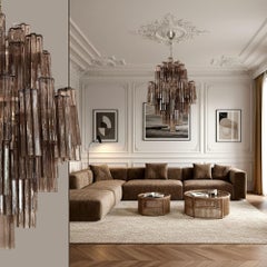 Mid-Century Modern Tronchi Murano Glass Chandelier, Italy, 1990s