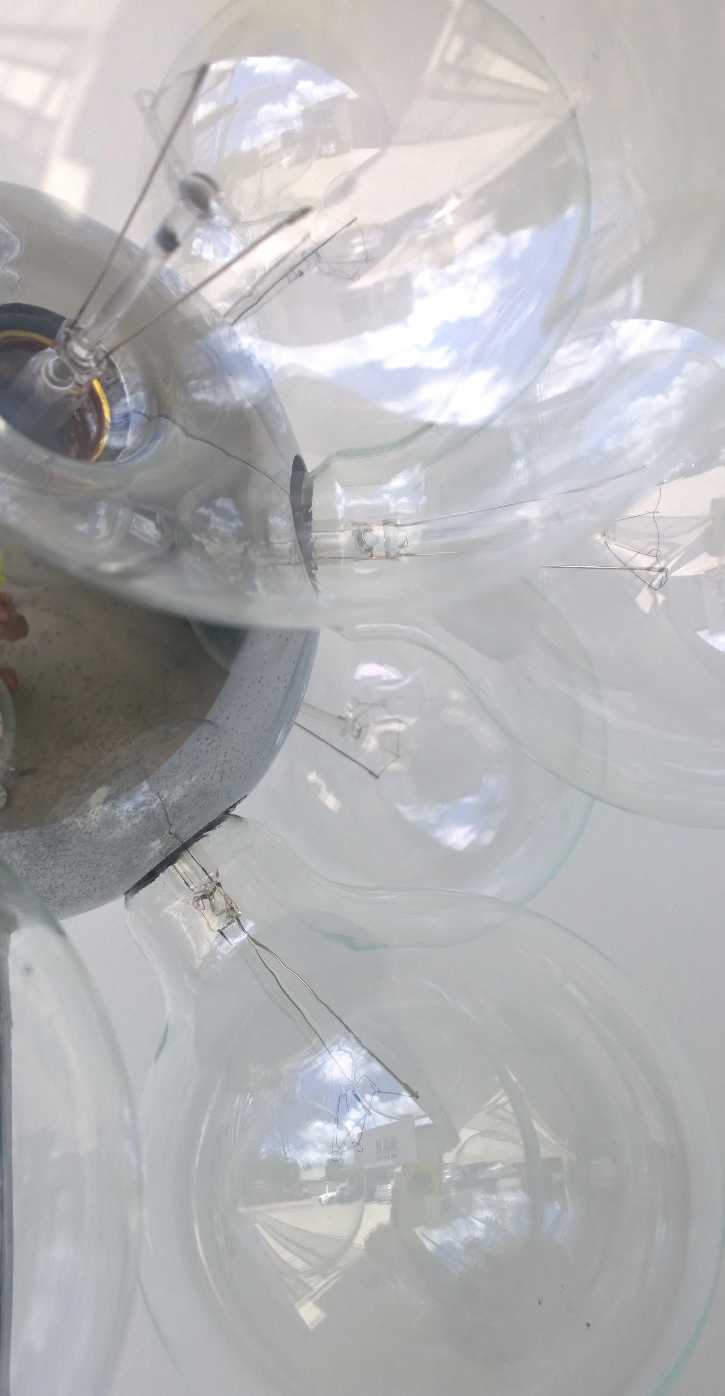 TSAO Designs Chromed Steel Ten Large Clear Globe Glass Globe Sputnik Floor Lamp For Sale 5