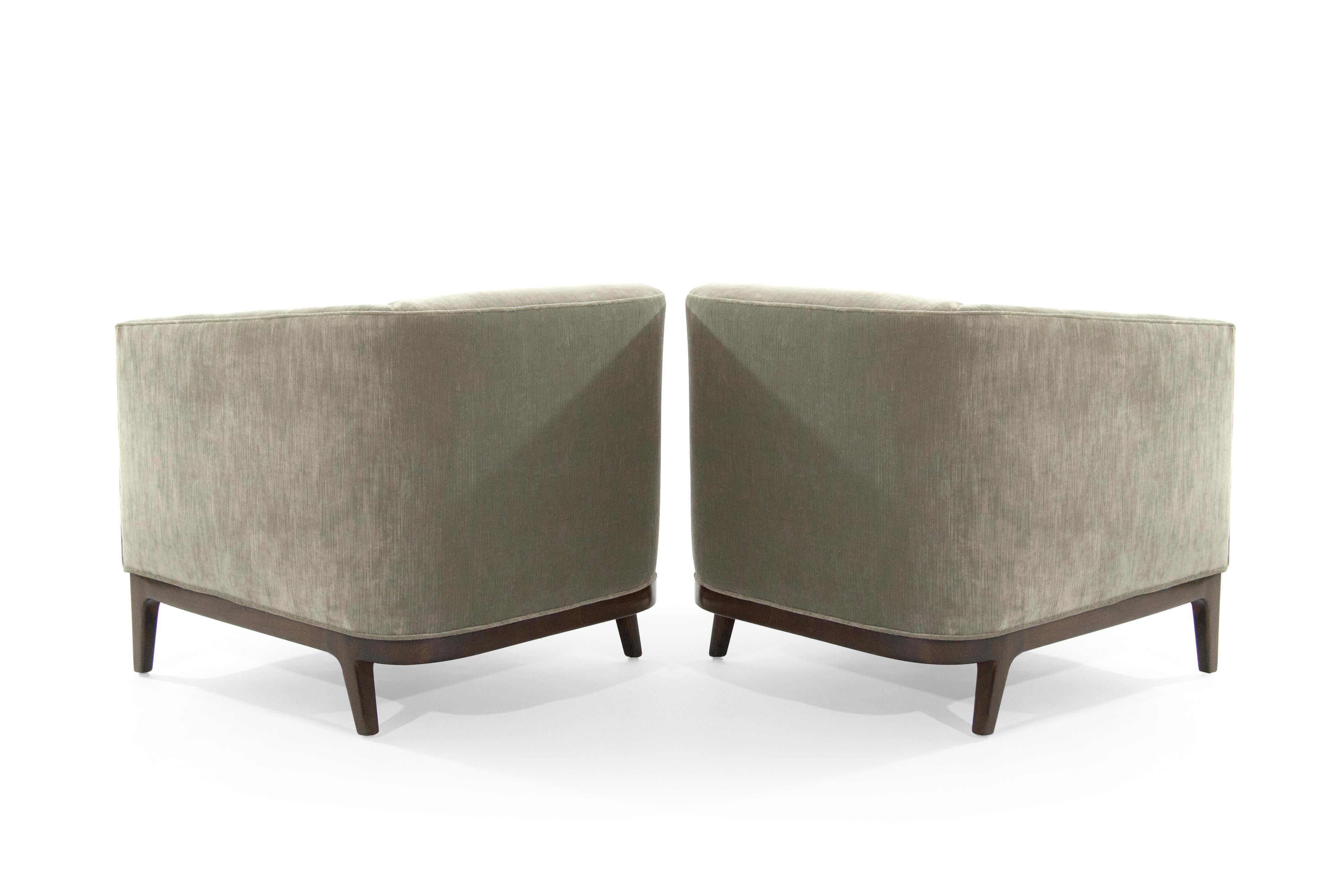 20th Century Mid-Century Modern Tub Chairs in Chenille
