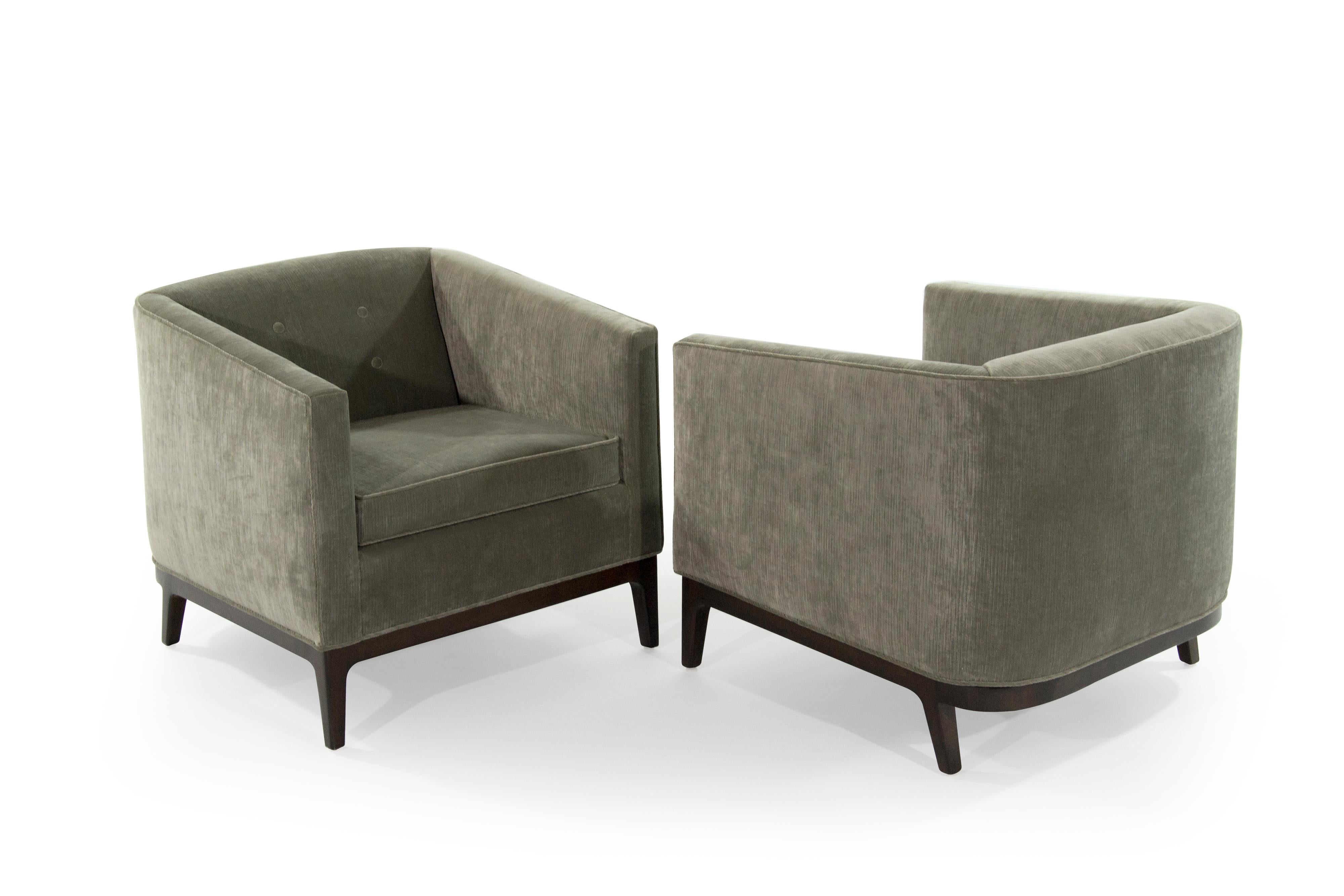 Mid-Century Modern Tub Chairs in Chenille 1