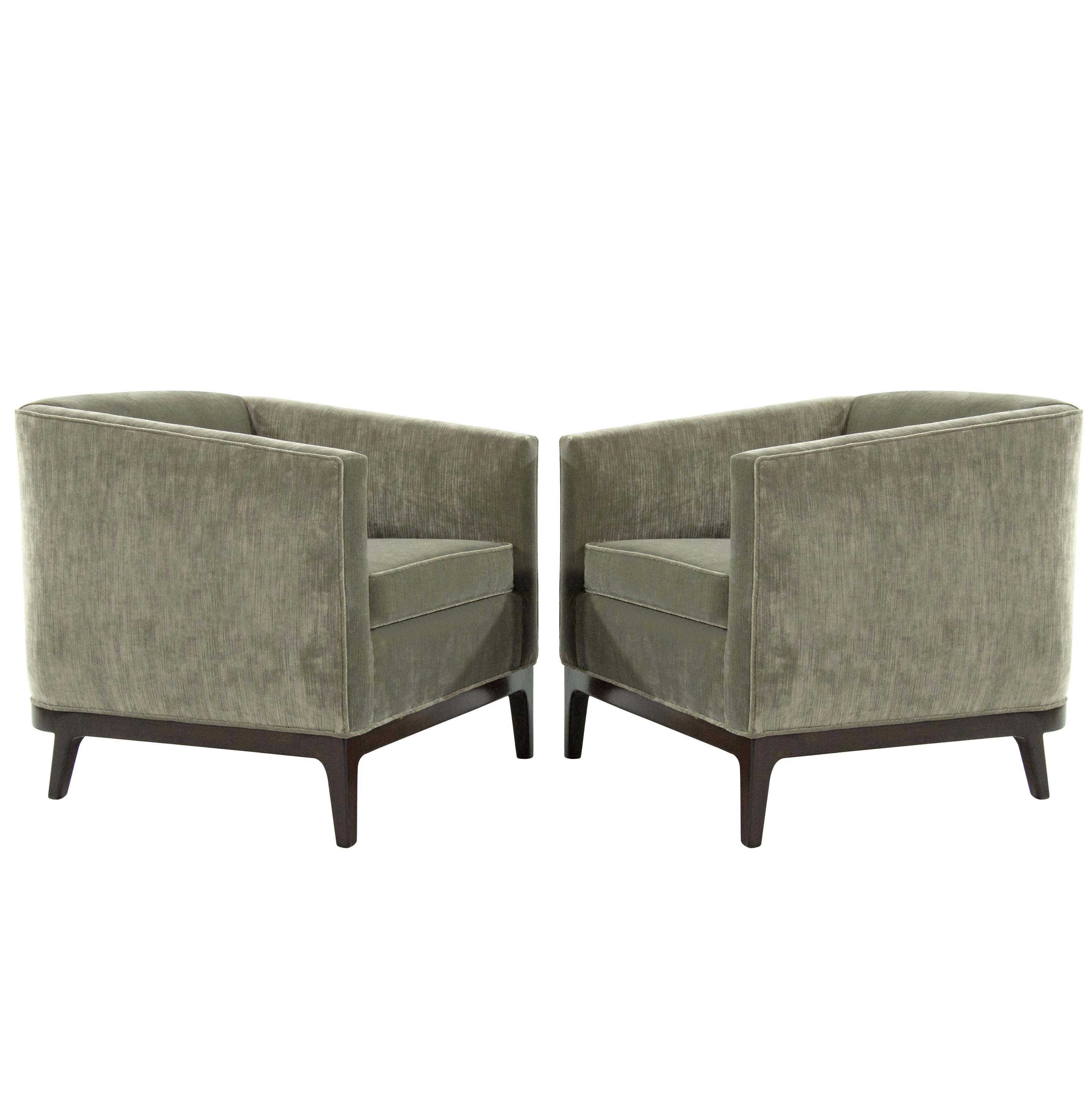 Mid-Century Modern Tub Chairs in Chenille