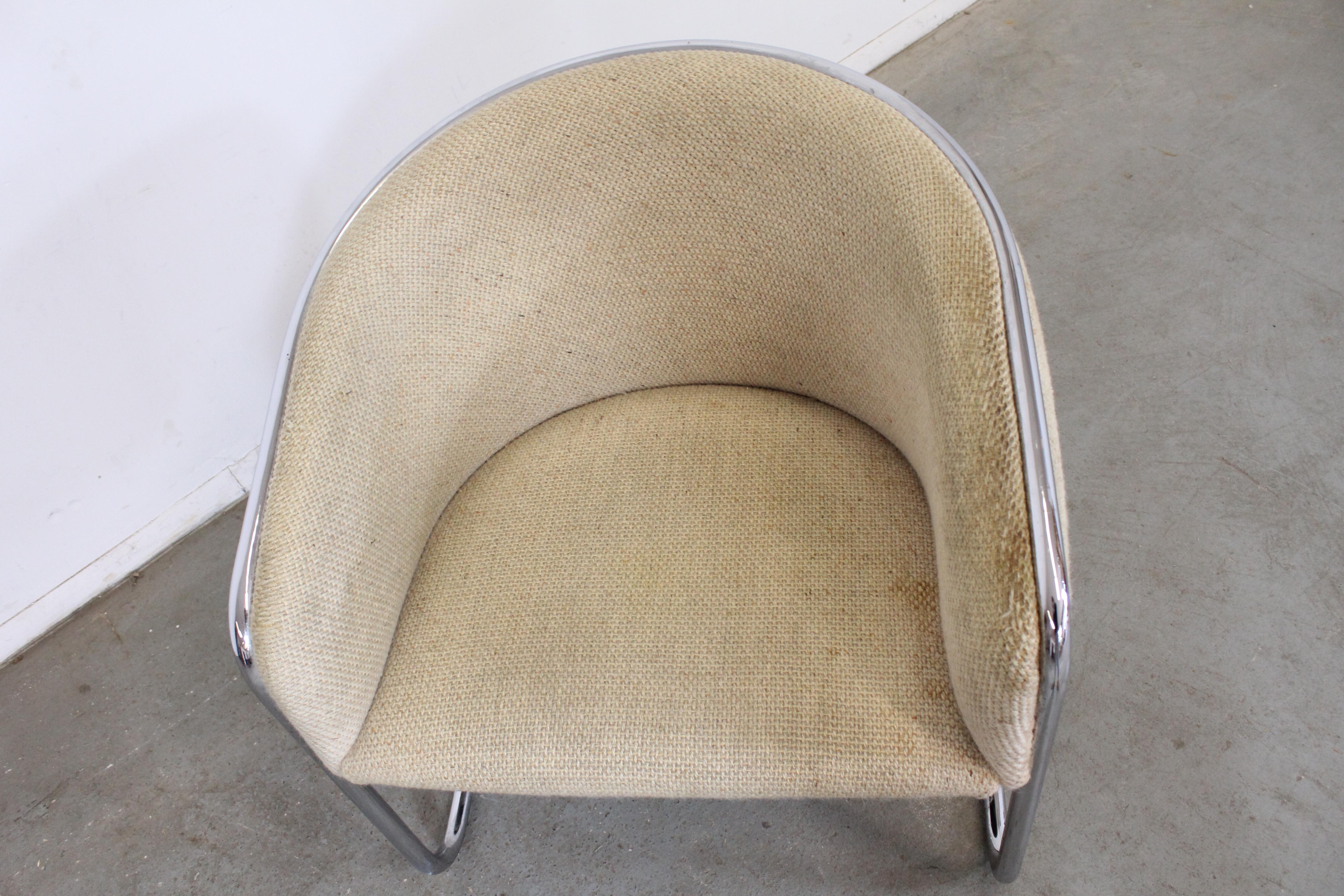 MidCentury Modern Tubular Chrome Accent Chair by Industries For