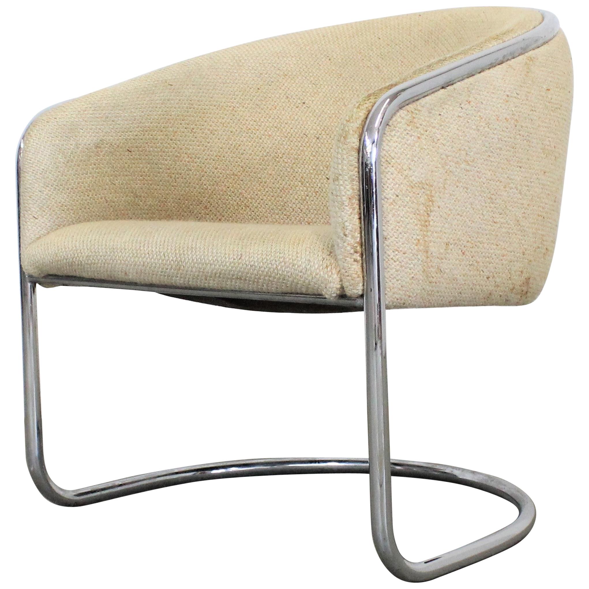 Mid-Century Modern Tubular Chrome Accent Chair by Thonet Industries For Sale