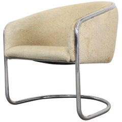 Mid-Century Modern Tubular Chrome Accent Chair by Thonet Industries