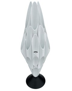 Mid-Century Modern Tubular Table Sculpture Lamp in Black & White After Rougier