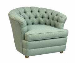 Mid-Century Modern Tufted Barrel Back Club Chair