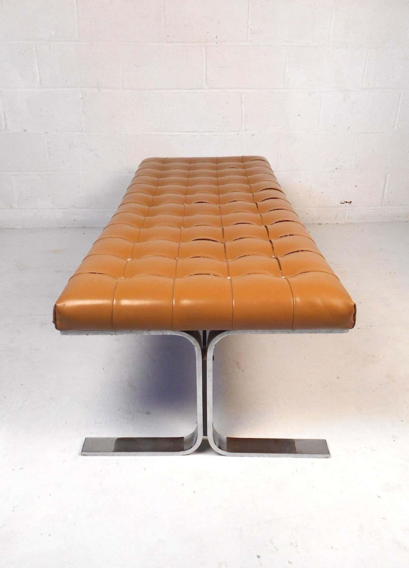 Mid-20th Century Mid-Century Modern Tufted Bench by Meuller Furniture For Sale