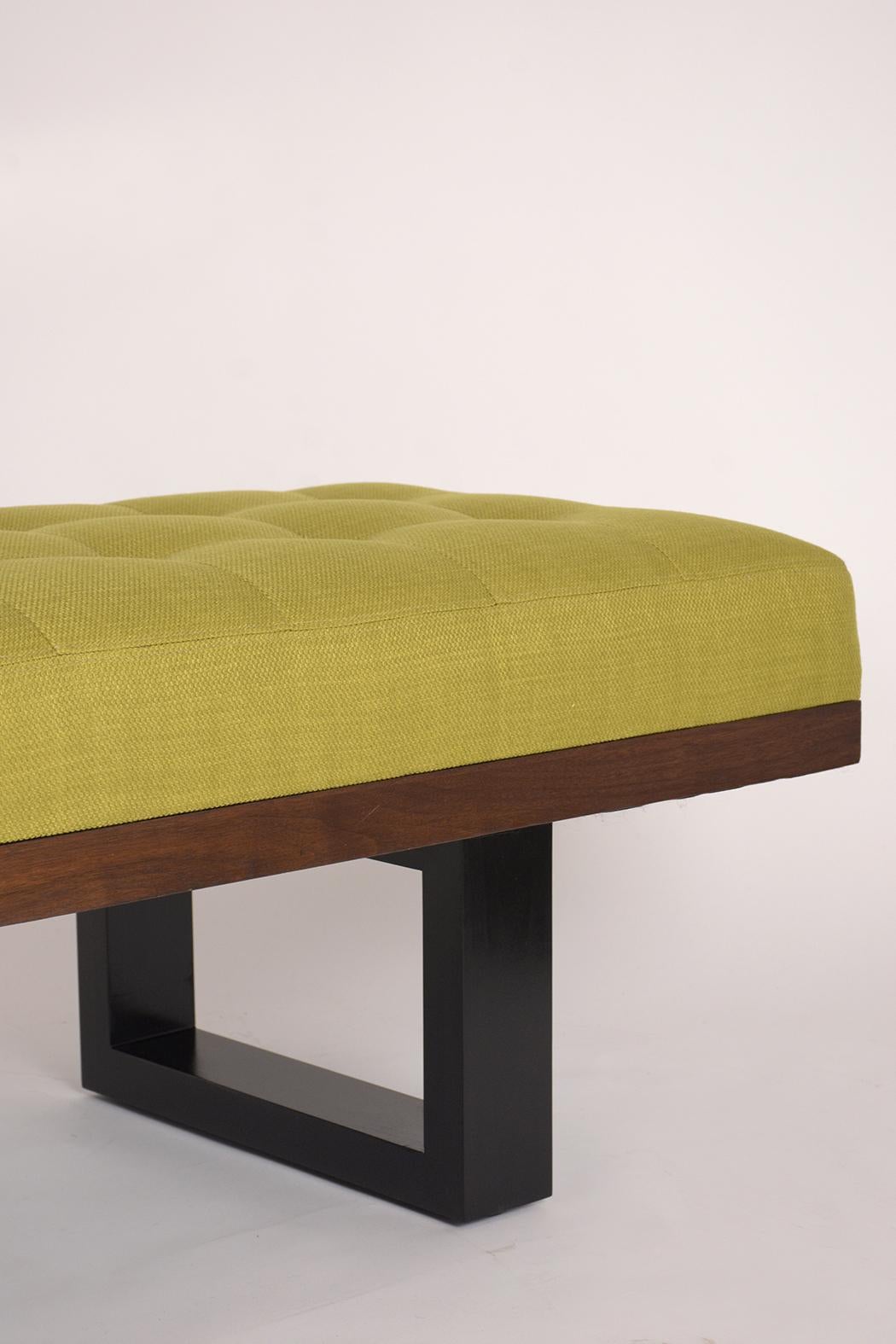 American Mid-Century Modern Tufted Bench
