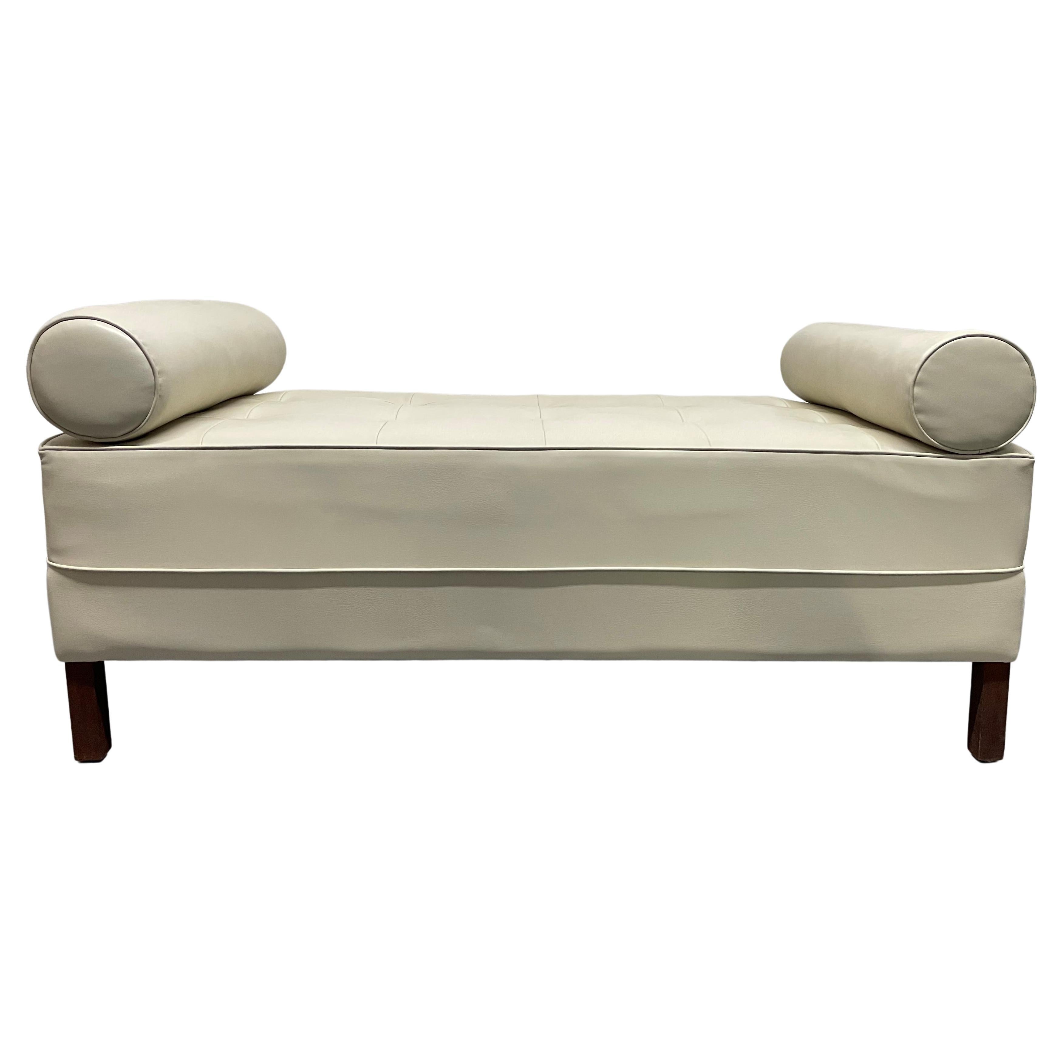 Mid-Century Modern Tufted Bench For Sale