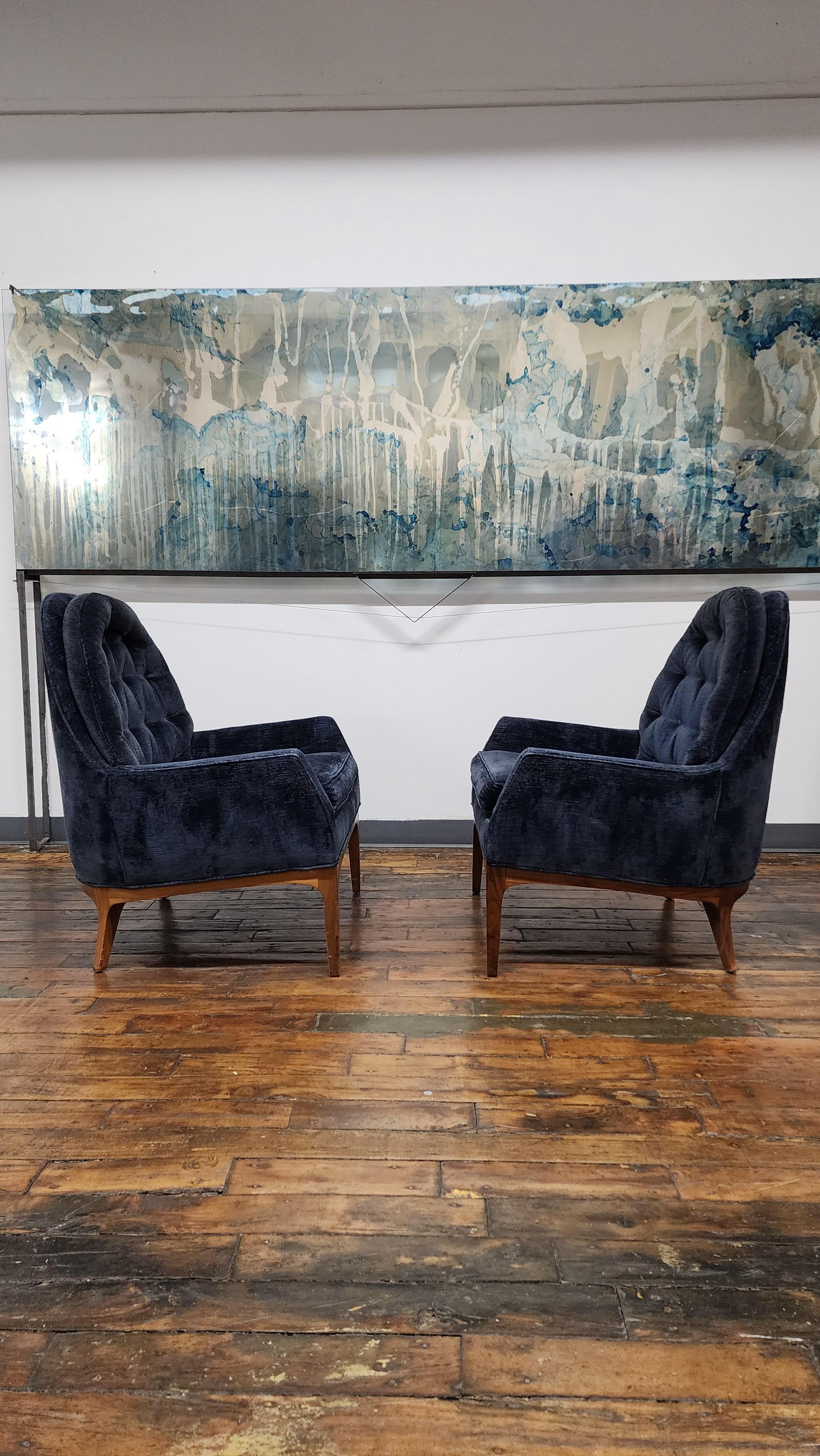 Mid-Century Modern Tufted Club Chairs by Erwin-Lambeth 1