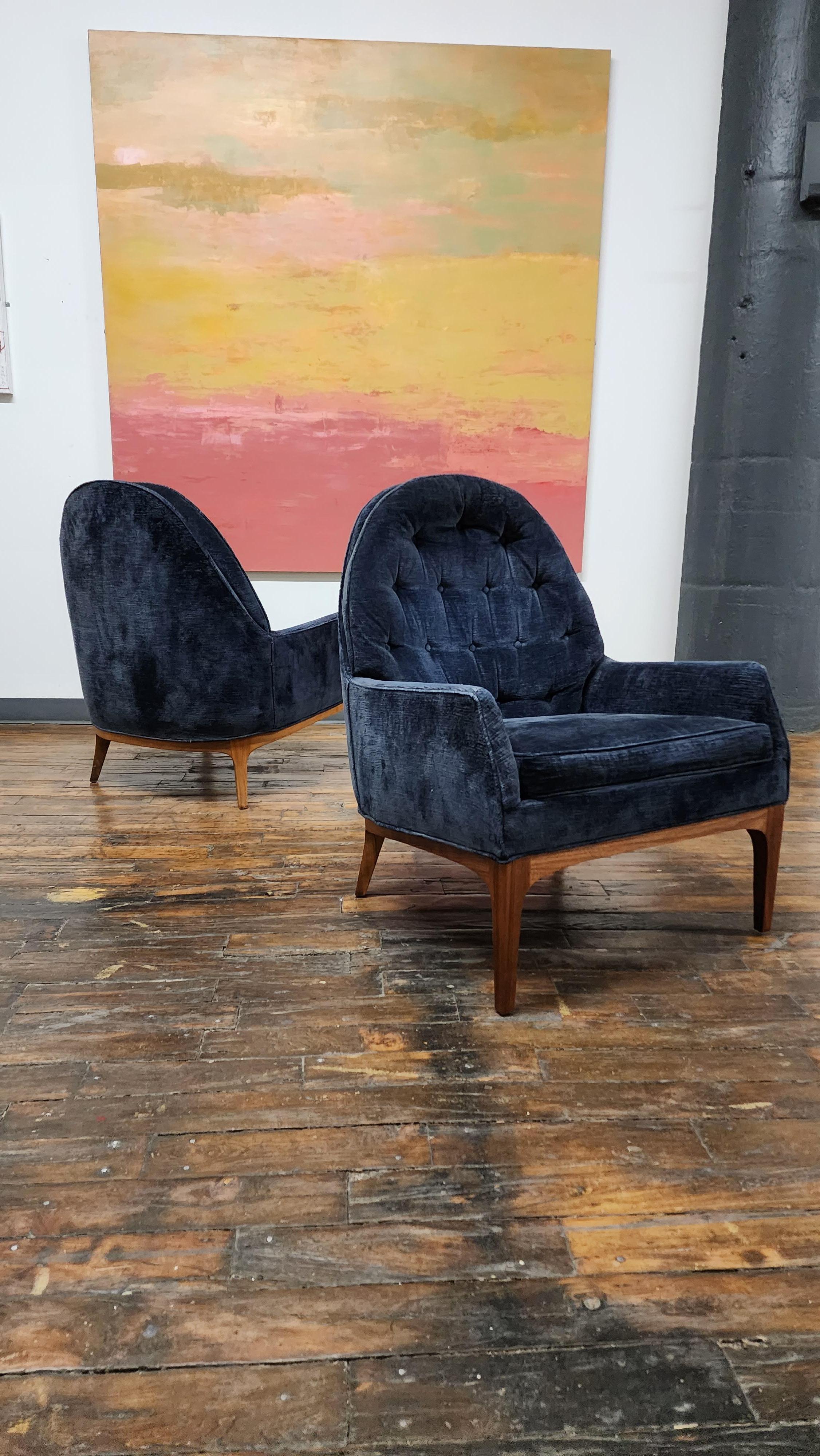 Mid-Century Modern Tufted Club Chairs by Erwin-Lambeth 2