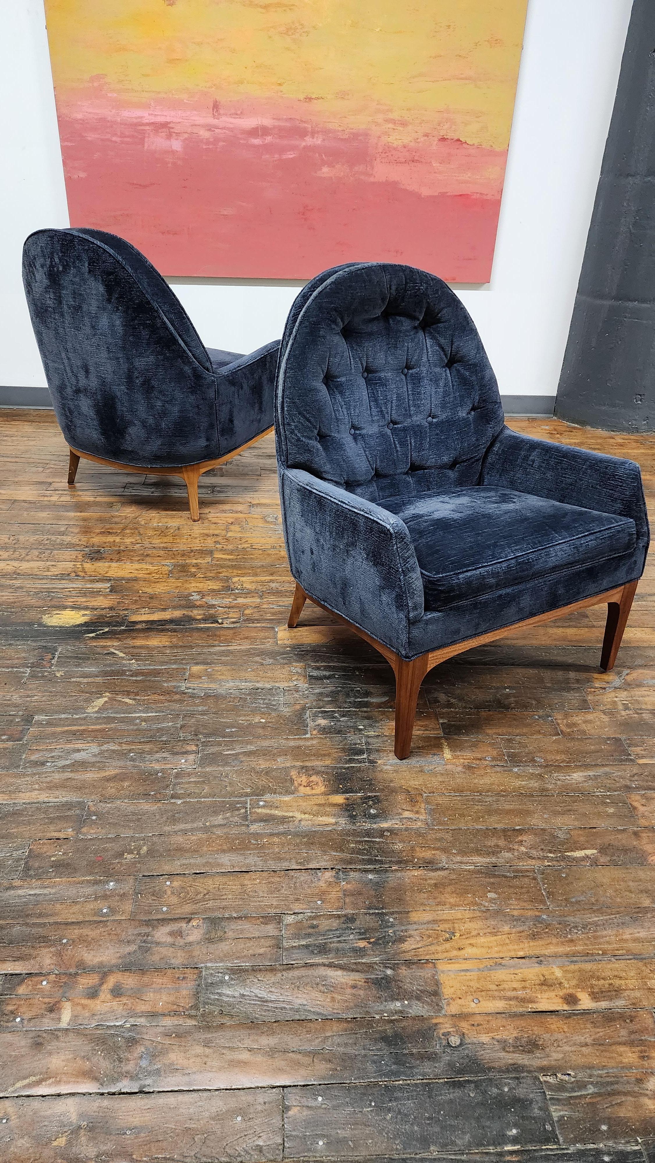 Mid-Century Modern Tufted Club Chairs by Erwin-Lambeth 3