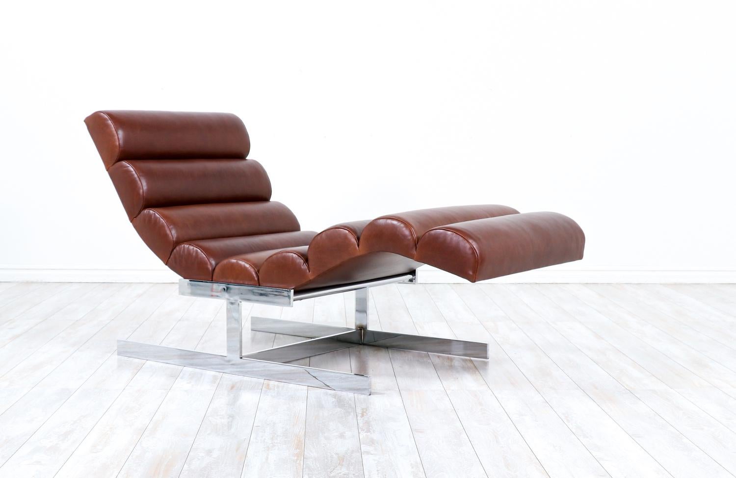 cognac chaise lounge
