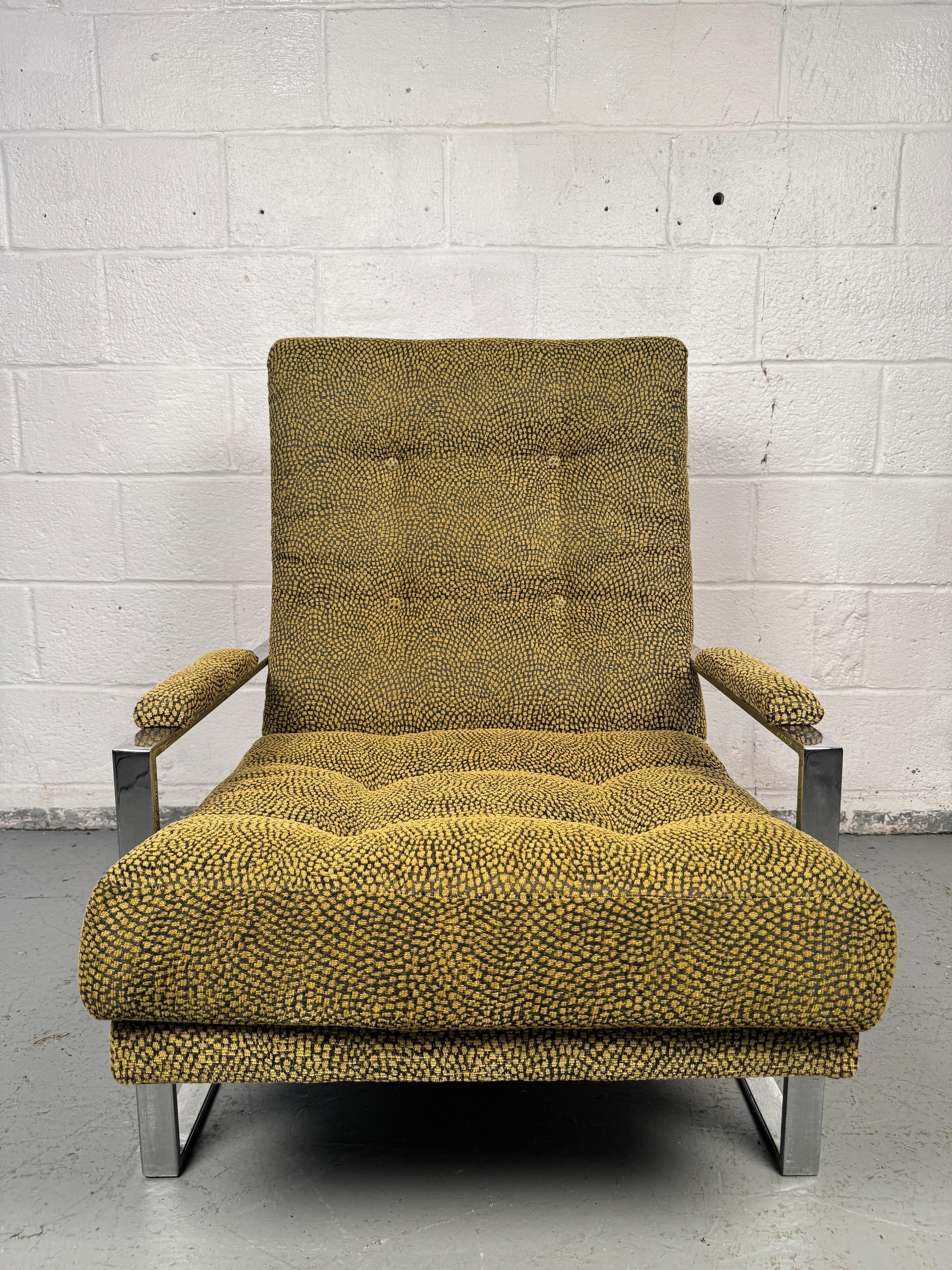 Mid-Century Modern Tufted Flat Bar Lounge Stühle w / Ottoman im Angebot 4