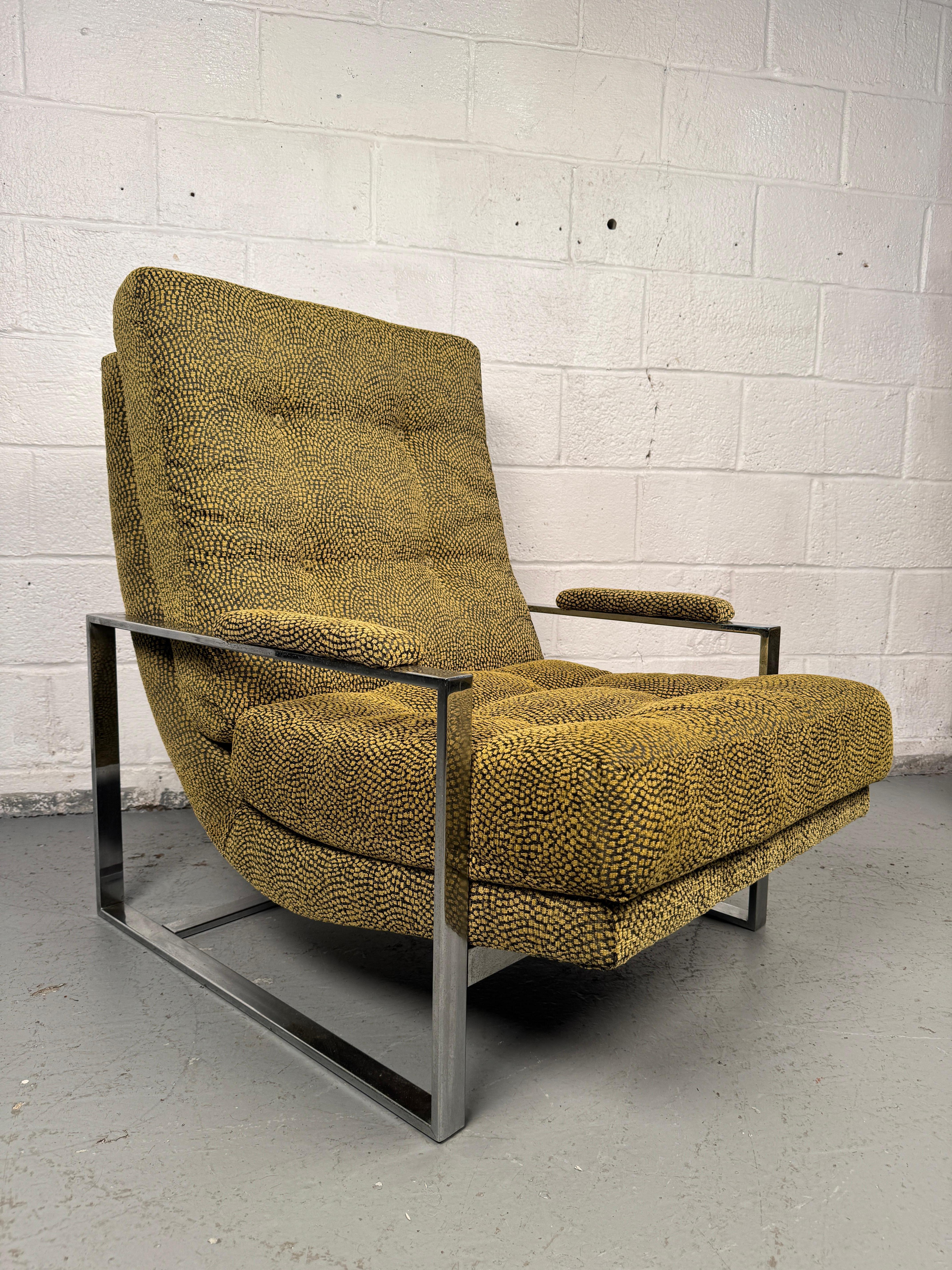 Mid-Century Modern Tufted Flat Bar Lounge Stühle w / Ottoman im Angebot 5