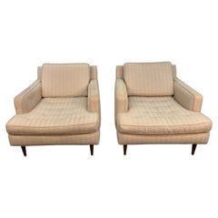 Mid-Century Modern Tufted Slipper Lounge Chairs
