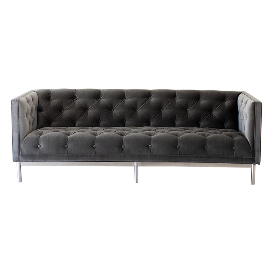 Mid-Century Modern Tufted Sofa