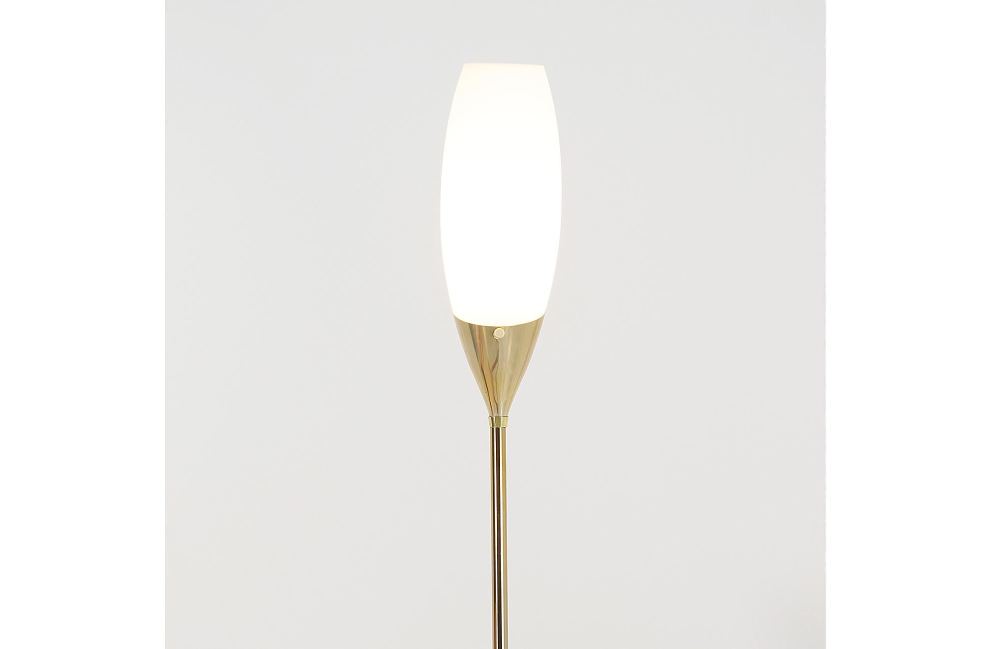 American Mid-Century Modern Tulip Brass Floor Lamp by Laurel