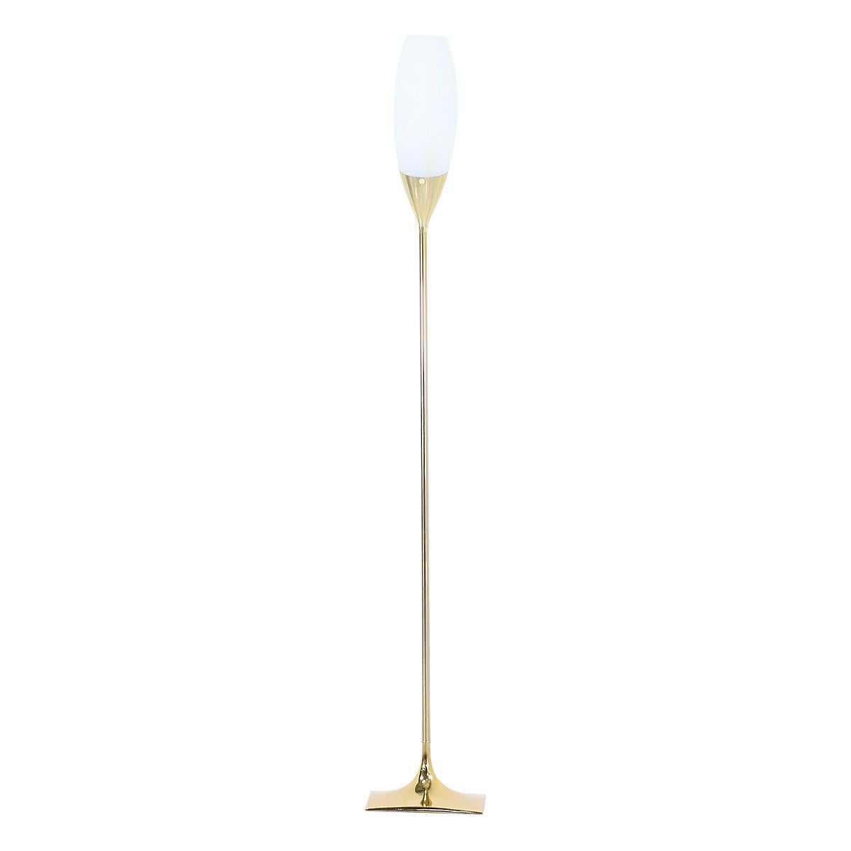 Mid-Century Modern Tulip Brass Floor Lamp by Laurel