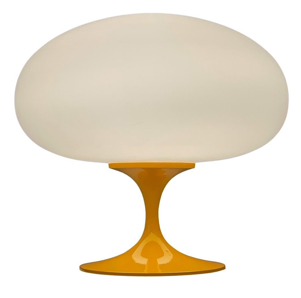 Mid-Century Modern Tulip Table Lamp by Designline in Orange with White Glass In New Condition For Sale In Philadelphia, PA