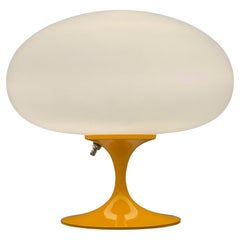 Mid-Century Modern Tulip Table Lamp by Design Line in Orange with White Glass