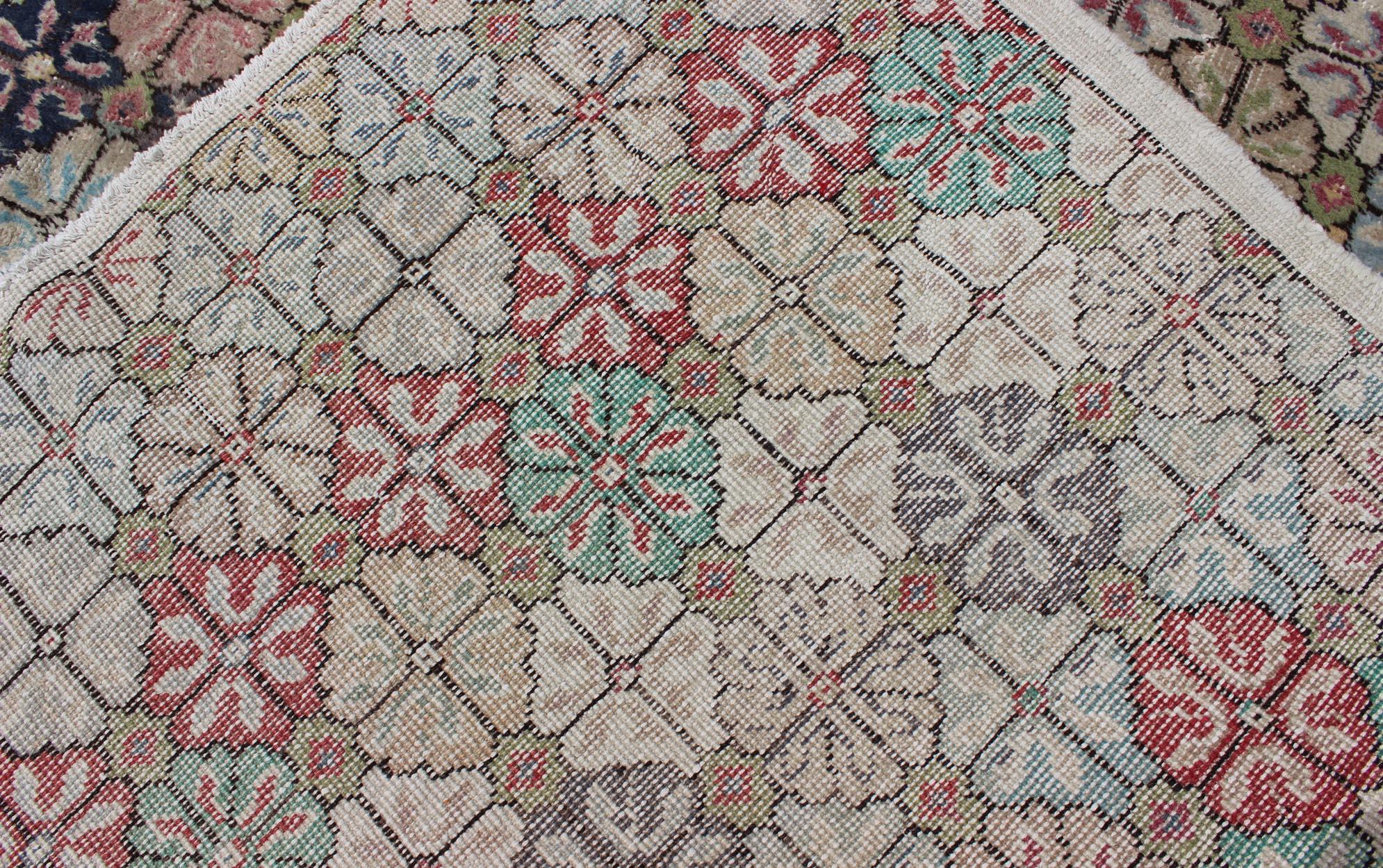 Moderne Mitte des Jahrhunderts,  Vintage  Teppich in mehrfarbigem Design in modernem Design im Angebot 4