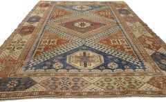Mid-Century Modern Vintage Turkish Bergama Rug with Nomadic Tribal Style