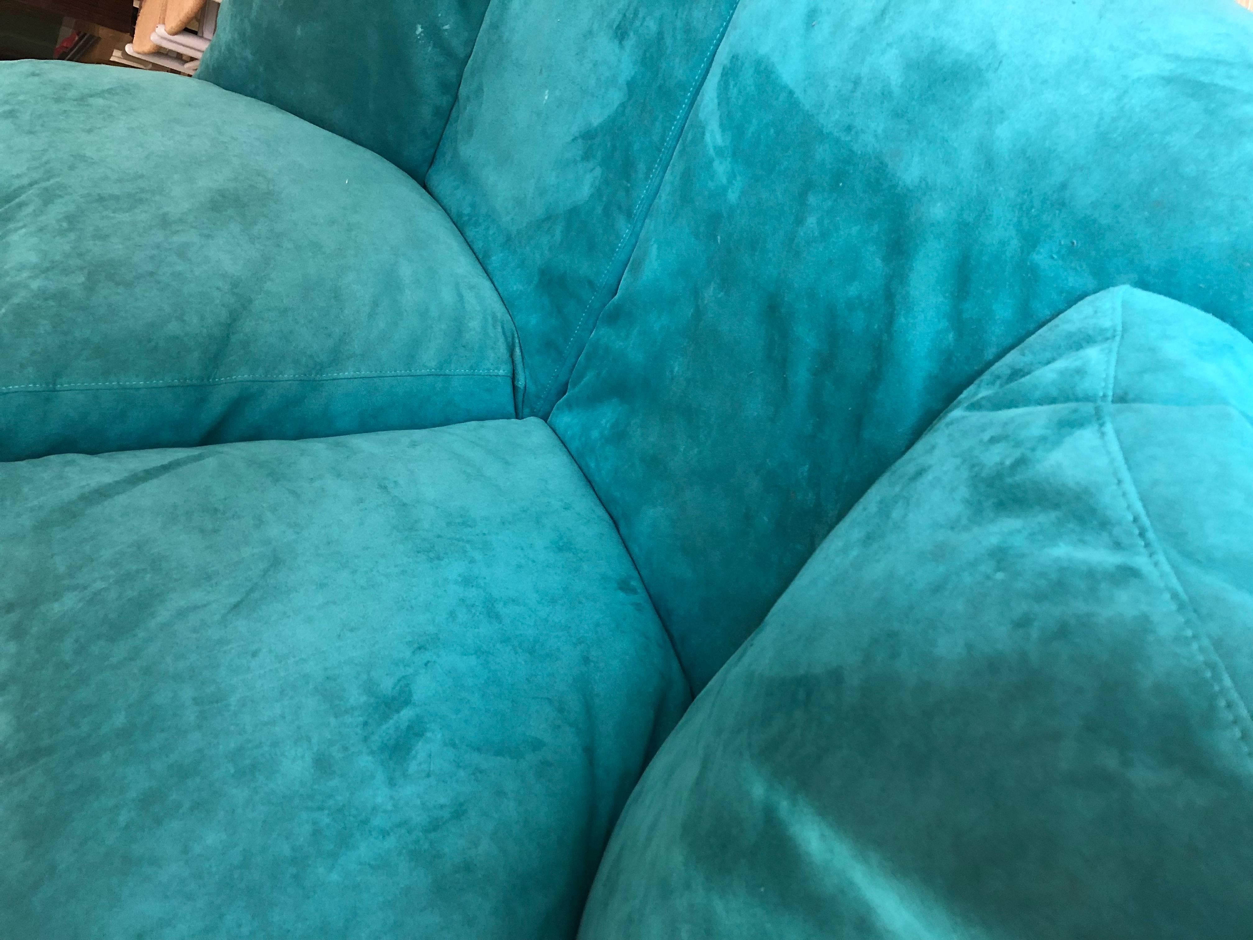 turquoise blue couch