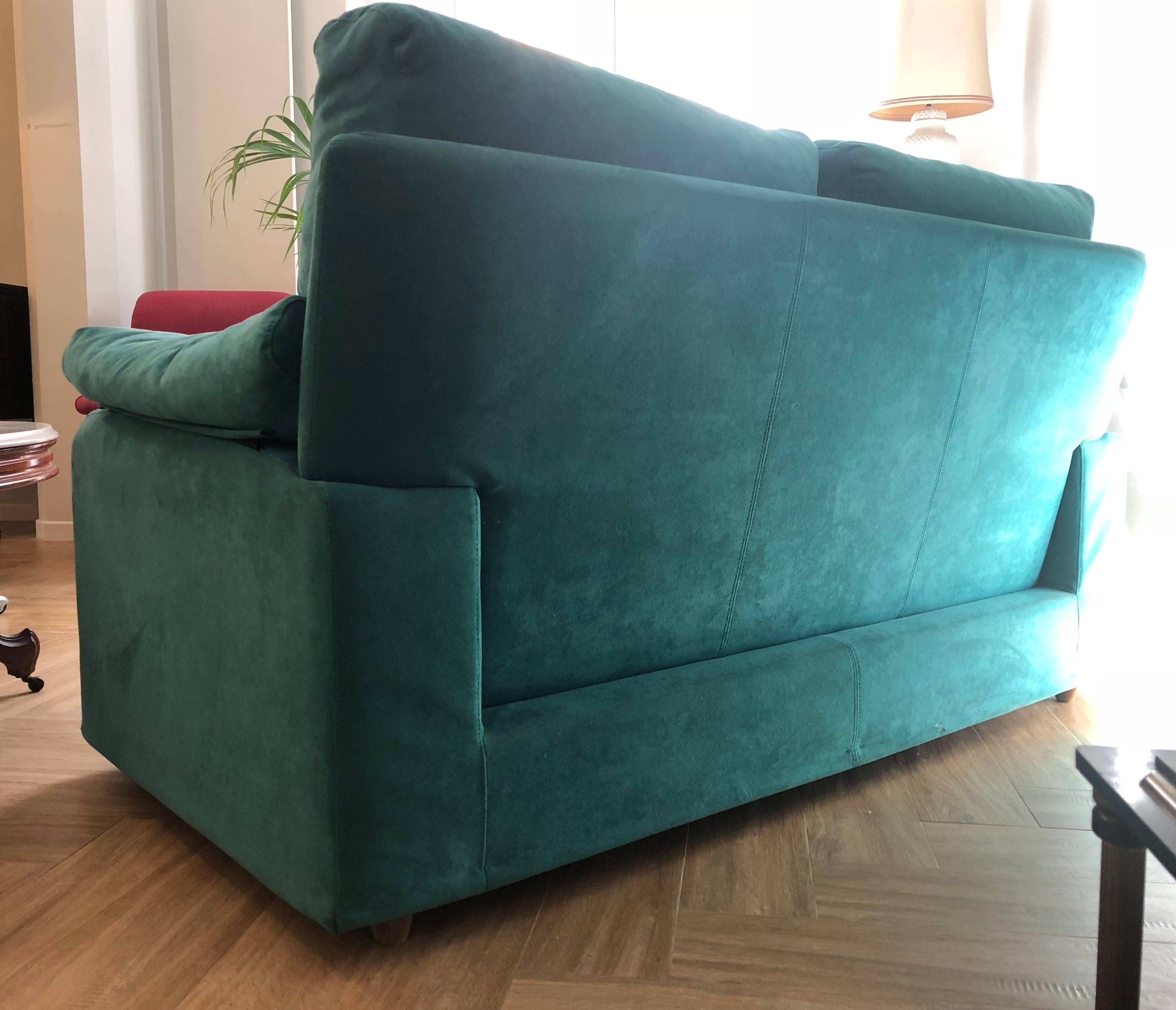 turquoise color sofa