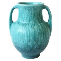Antique Modern Turquoise Blue Pottery Vase