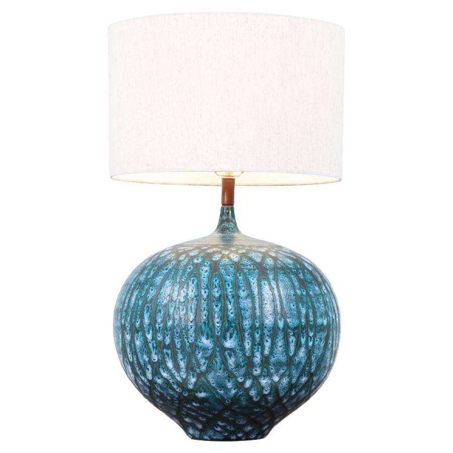 MidCentury Modern Ceramic SpatterGlazed Vase Table Lamp at 1stDibs