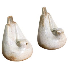 Mid-Century Modern Turtle-Dove Ceramic Bookends