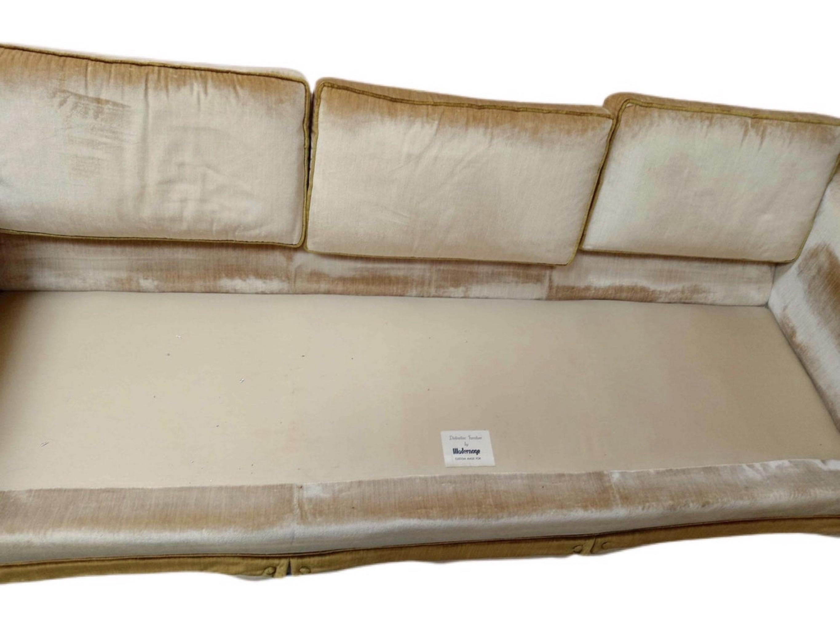 Textile Mid-Century Modern Tuxedo Sofa