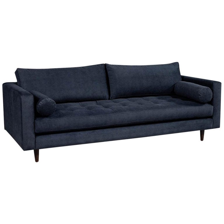 Mid Century Modern Tuxedo Style Sofa Couch