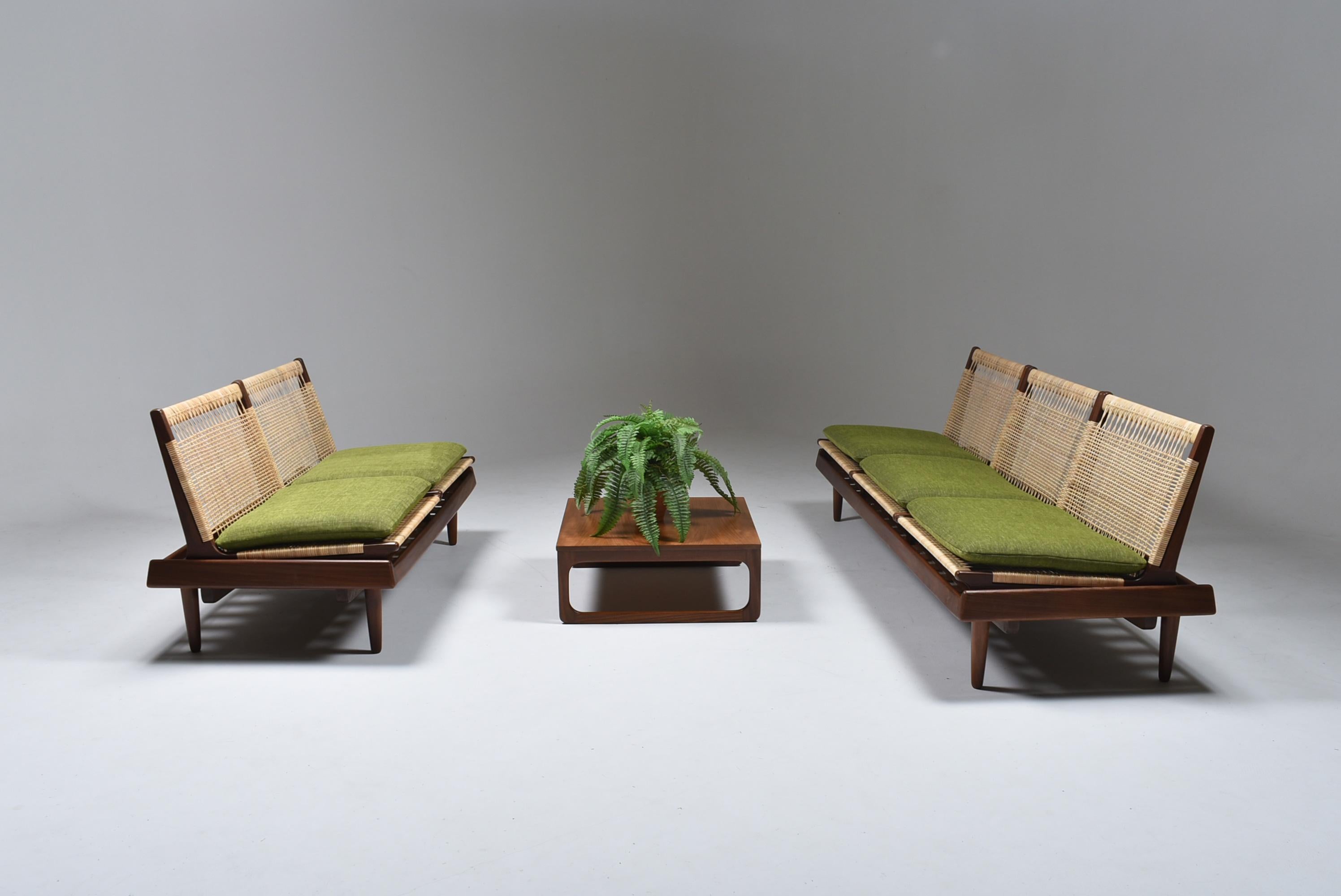 Mid-Century Modern TV Modular Sofa 161, Teak and Cane, Hans Olsen, Denmark 1957 3