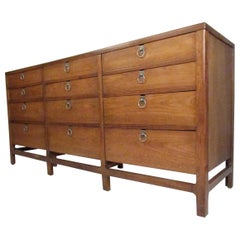 Mid-Century Modern Twelve-Drawer Dresser by Drexel