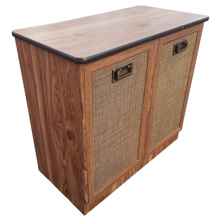 MidCentury Modern Twin Rolling Credenza Beds at 1stDibs