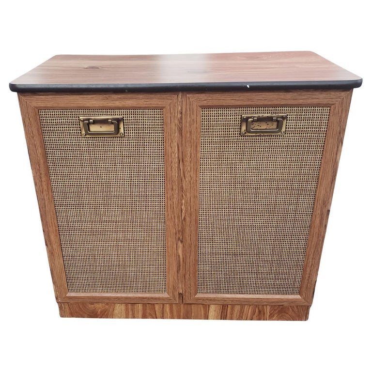 MidCentury Modern Twin Rolling Credenza Beds at 1stDibs