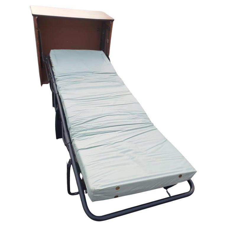 MidCentury Modern Twin Rolling Credenza Beds at 1stDibs