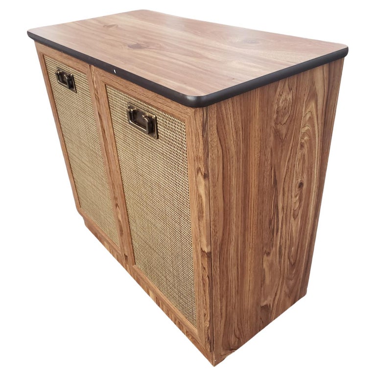 MidCentury Modern Twin Rolling Credenza Beds at 1stDibs