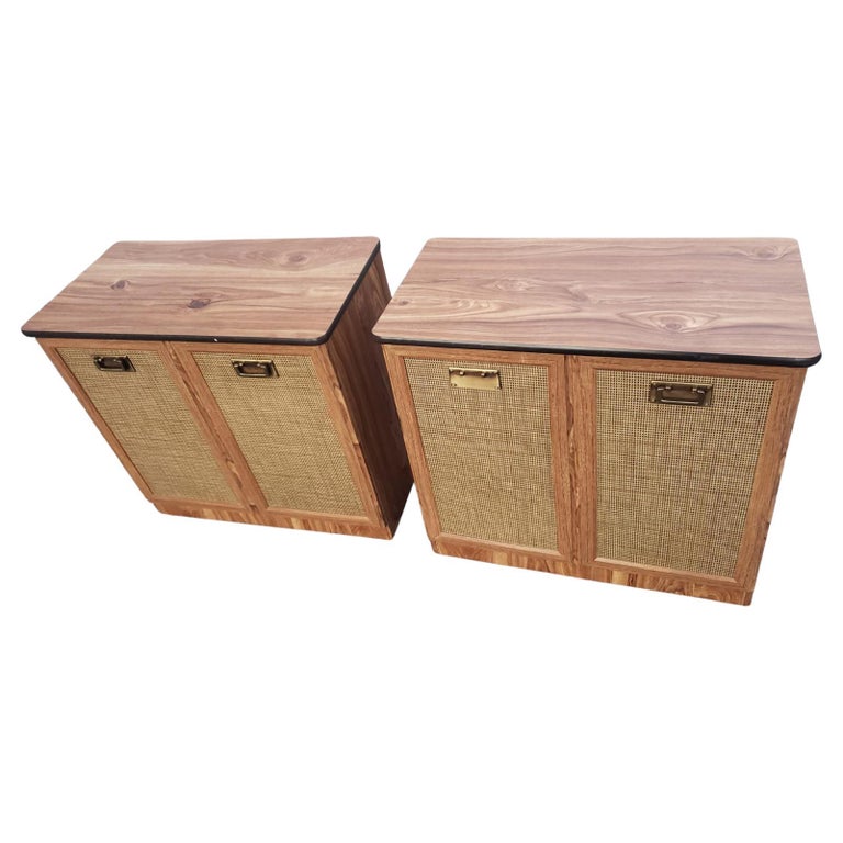 MidCentury Modern Twin Rolling Credenza Beds at 1stDibs