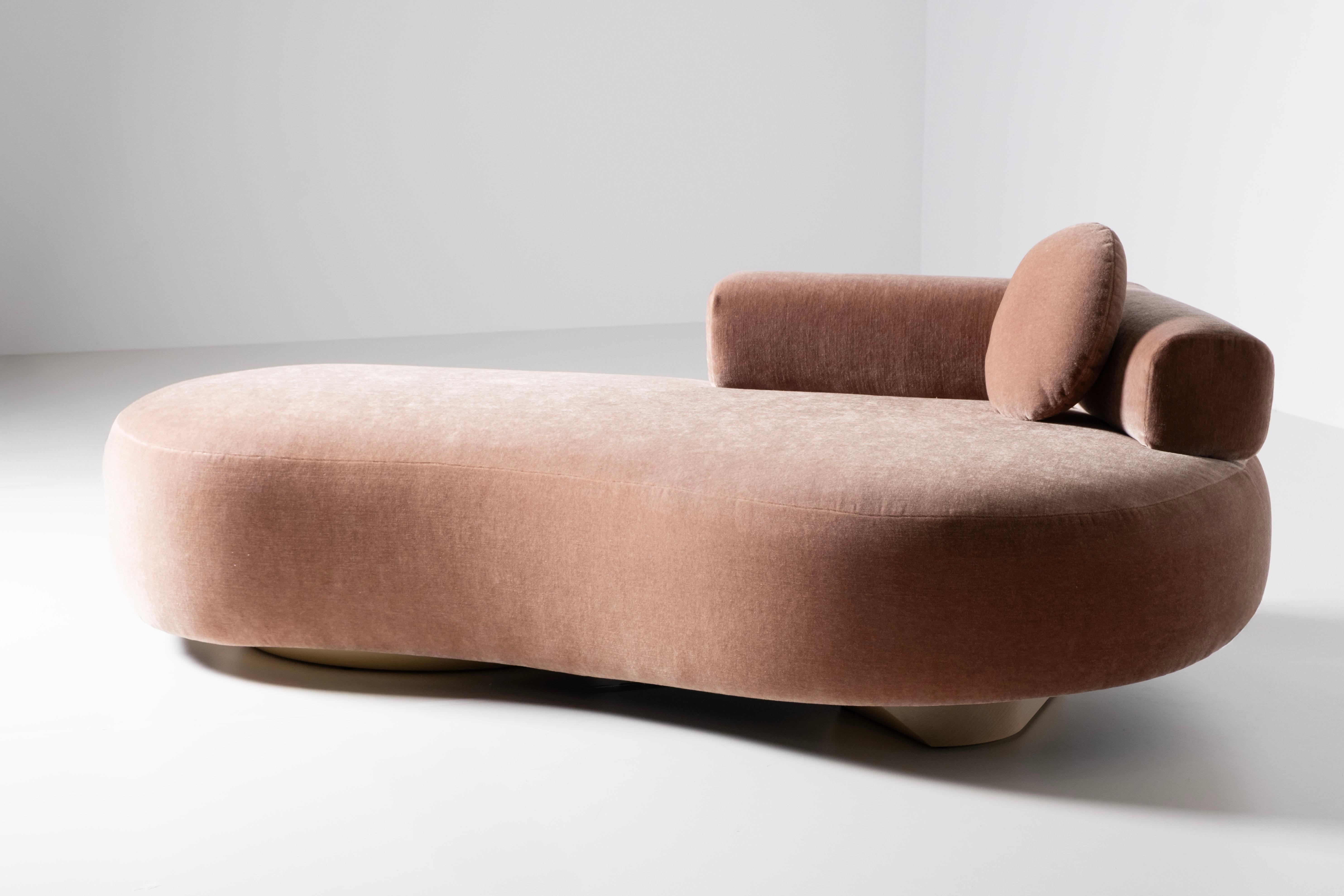 Mid-Century Modern Twins Day Bed, DEDAR Mohair, Oak, Handmade by Greenapple For Sale 6