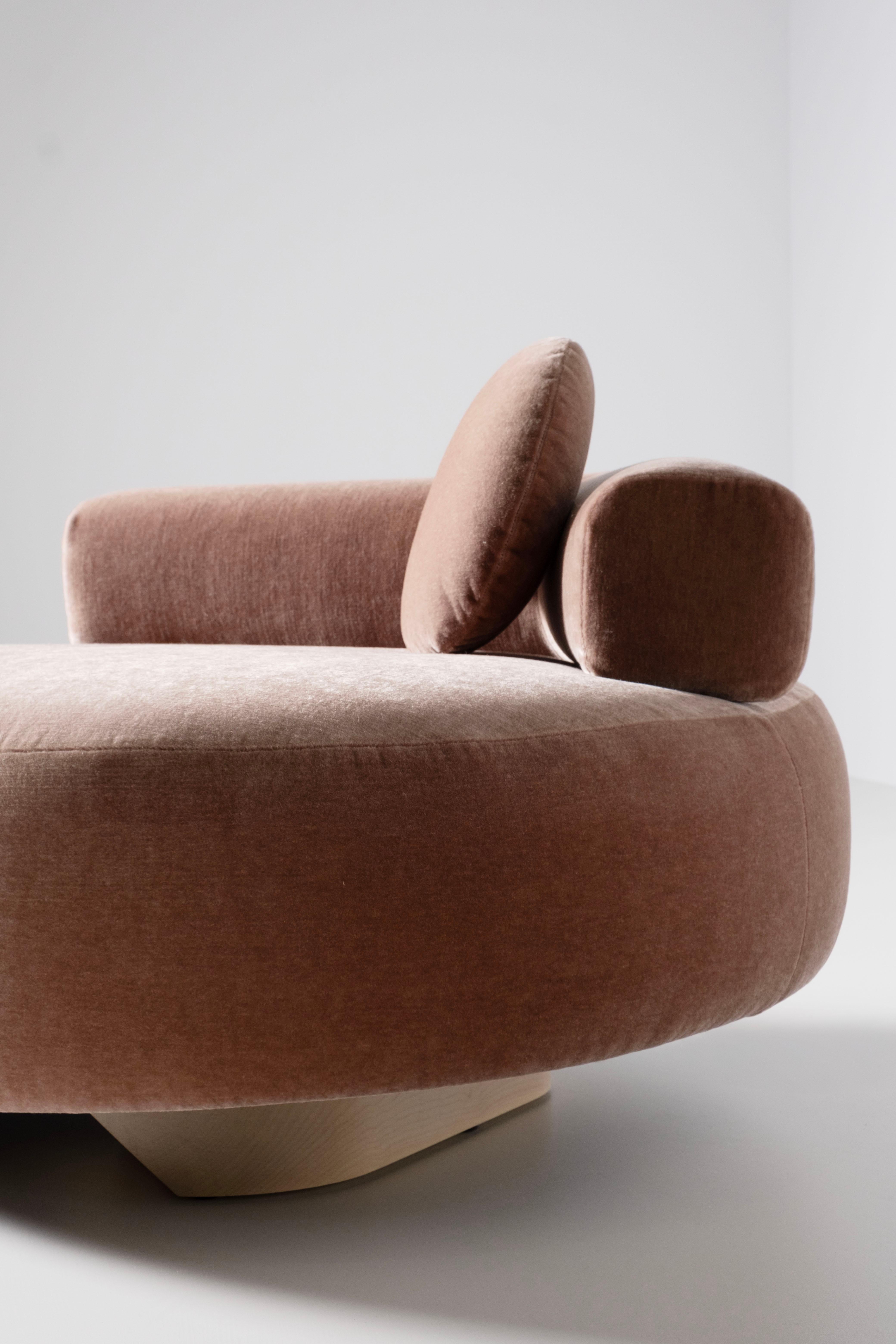Mid-Century Modern Twins Day Bed, DEDAR Mohair, Oak, Handmade by Greenapple For Sale 9