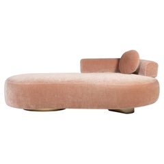 Lit de jour pour jumeaux DEDAR, en mohair et chêne, fabriqué à la main par Greenapple, milieu du siècle dernier
