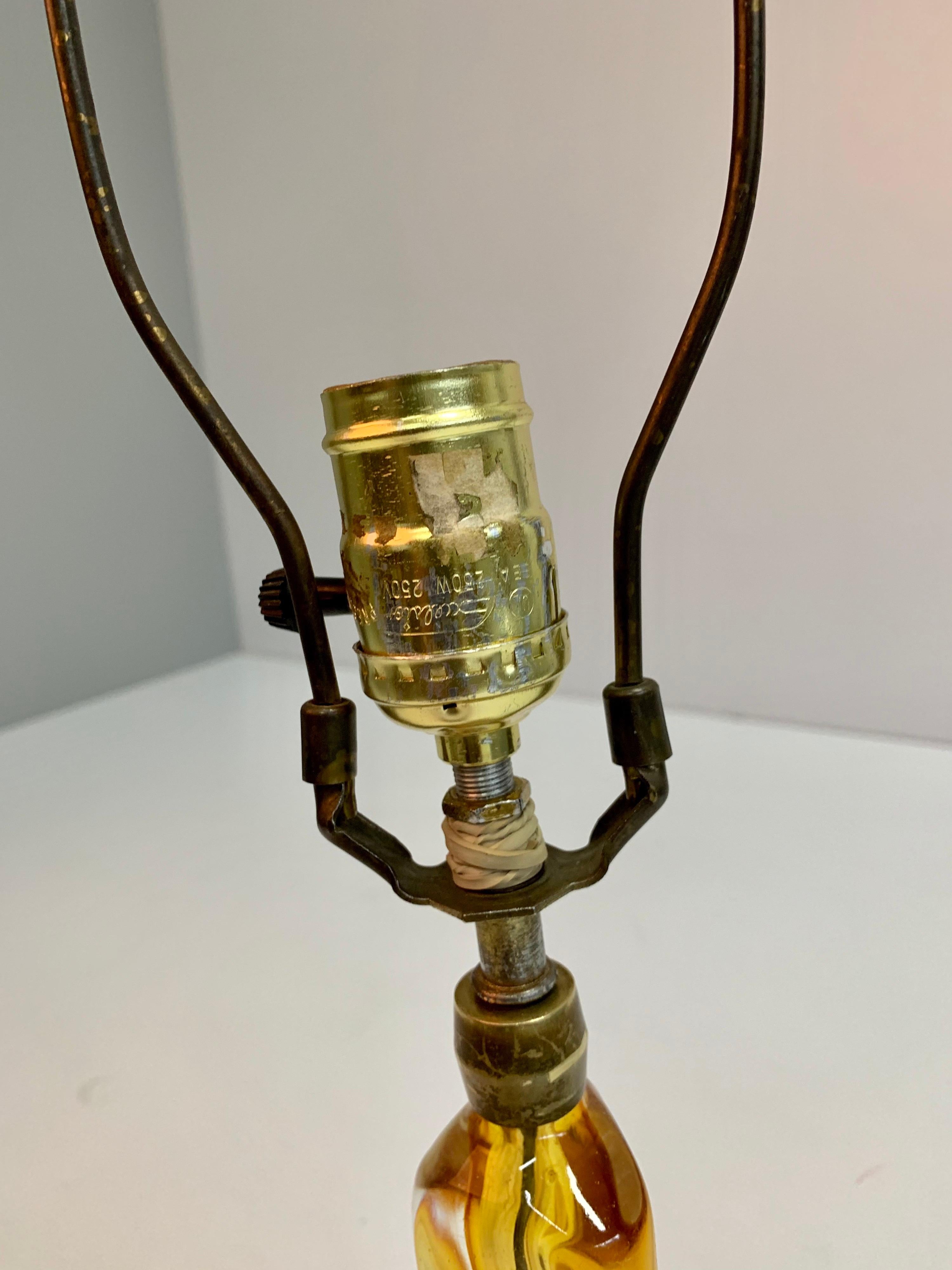 Mid-Century Modern Twist Murano Glass Table Lamp 2