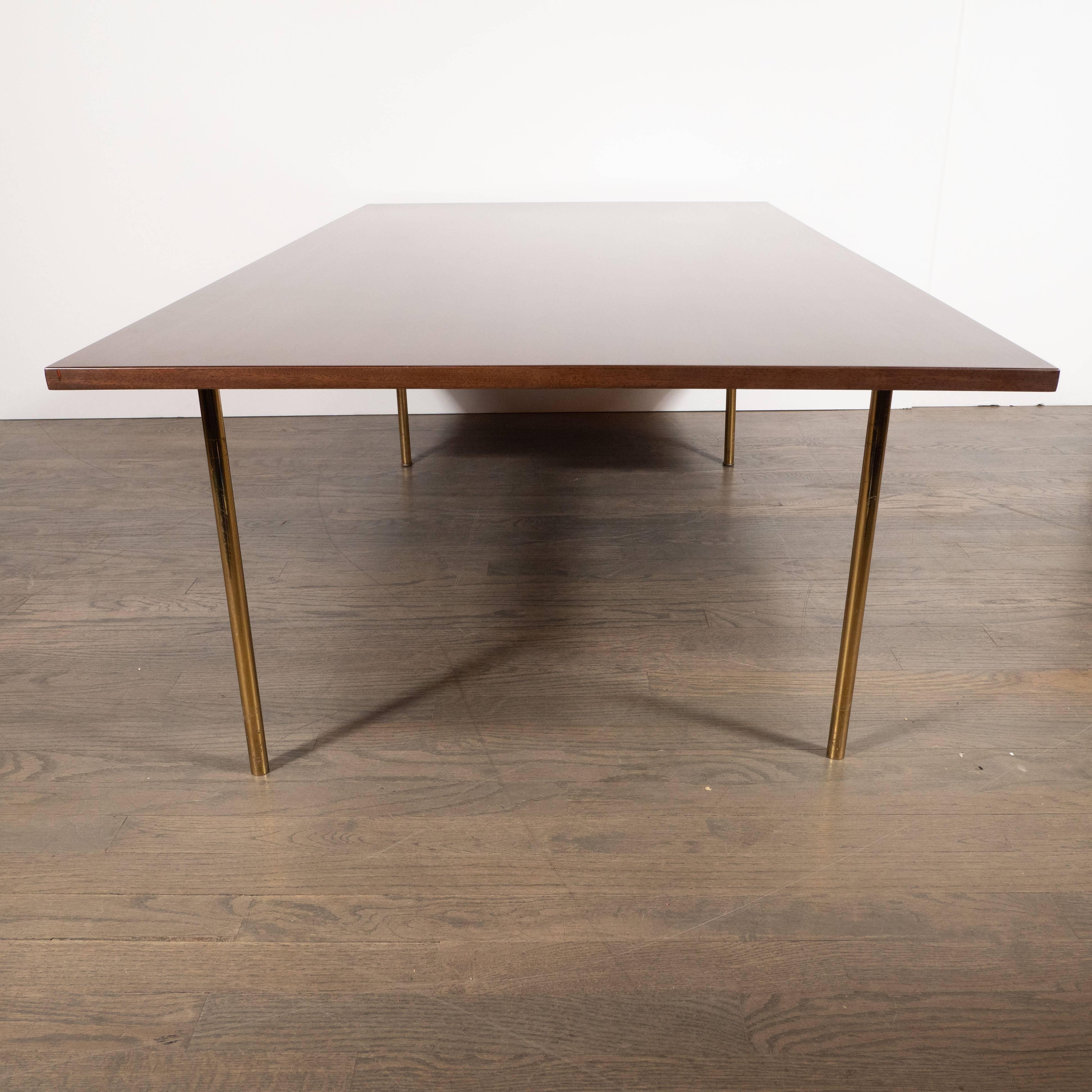 Mid-Century Modern Two-Drawer Cocktail Table in Walnut and Brass, Harvey Probber For Sale 3