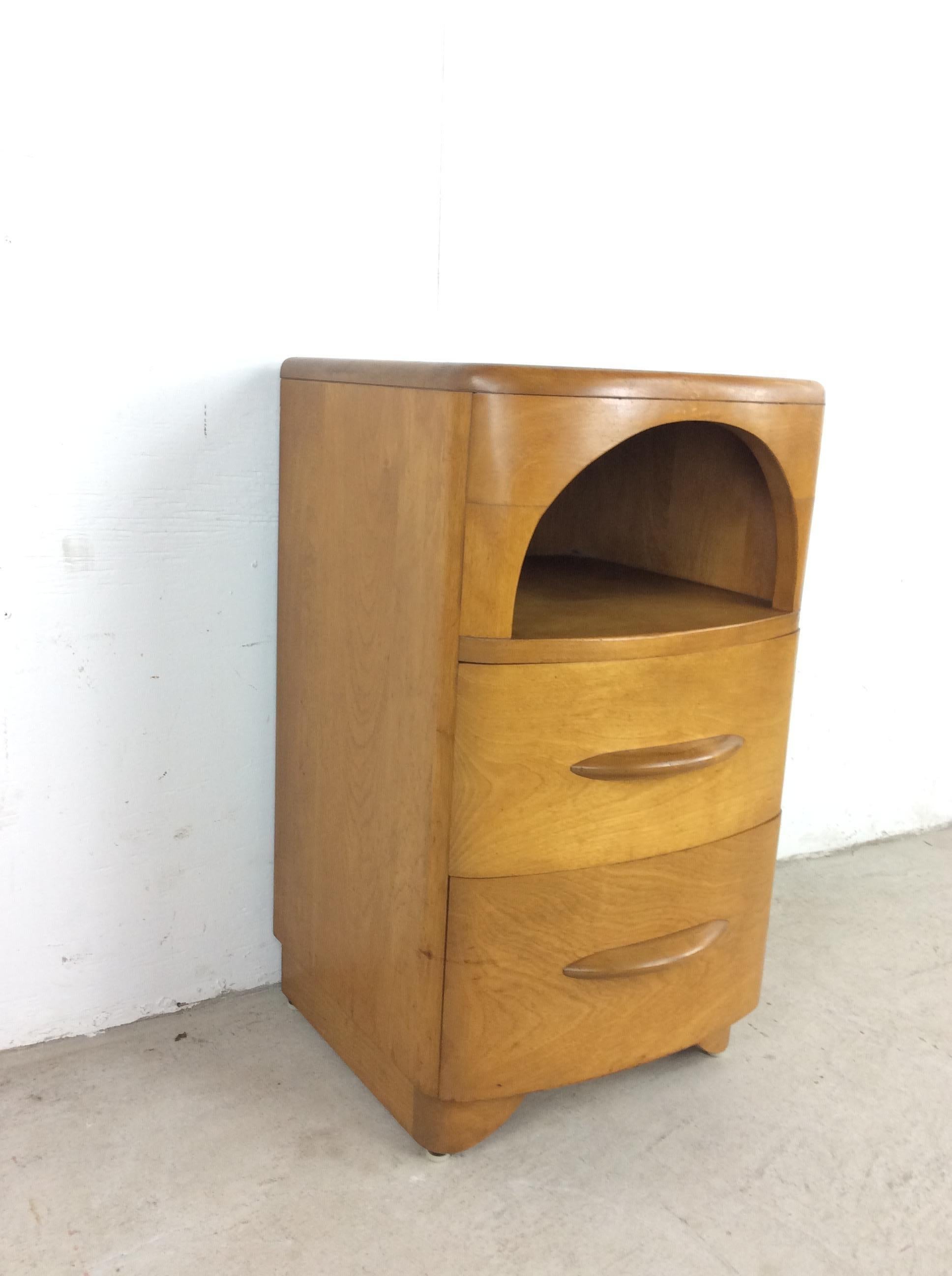 Mid-Century Modern Two Drawer Nightstand by Heywood Wakefield In Good Condition In Freehold, NJ