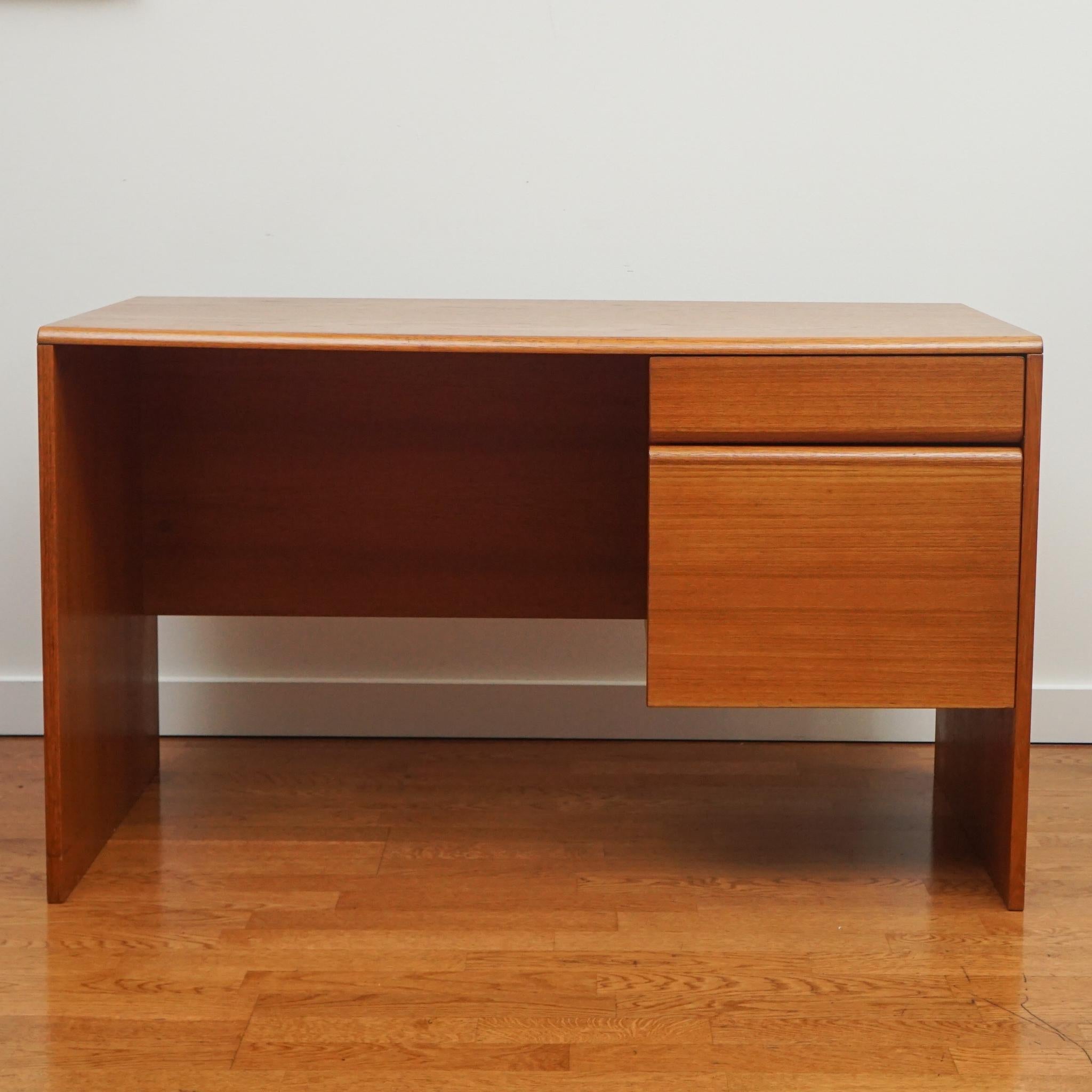 20th Century Mid-Century Modern Two-Drawer Teak Desk For Sale